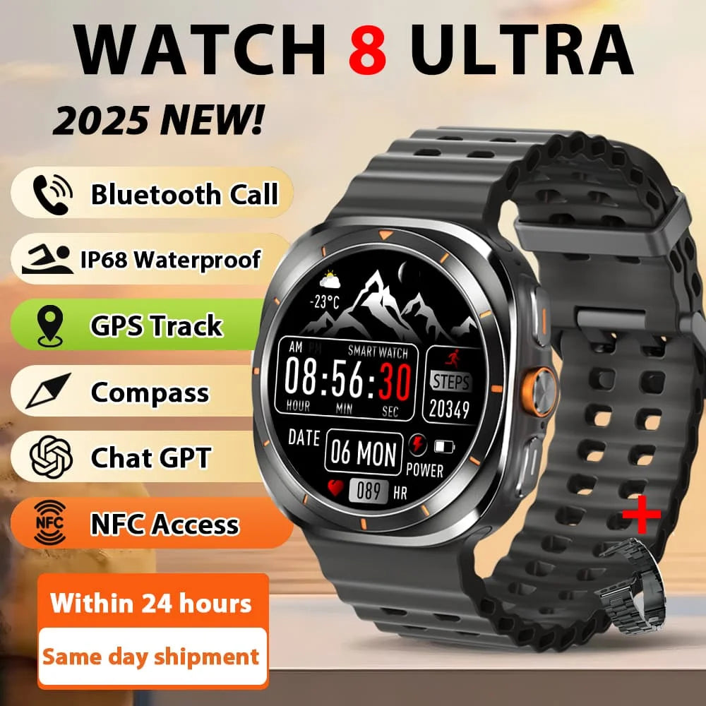 Smart Watch Ultra with GPS, Bluetooth Call & Health Tracking